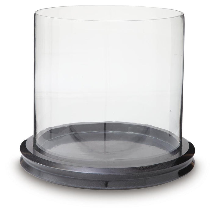 Saskia Clear/Black Candle Holder