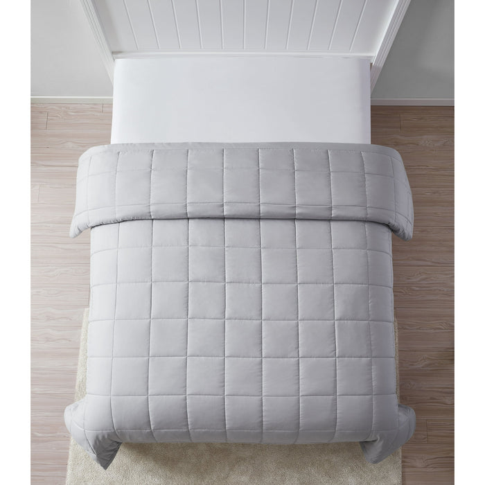 Mainstays Solid Twin Down Alternative Blanket in Gray - open_box