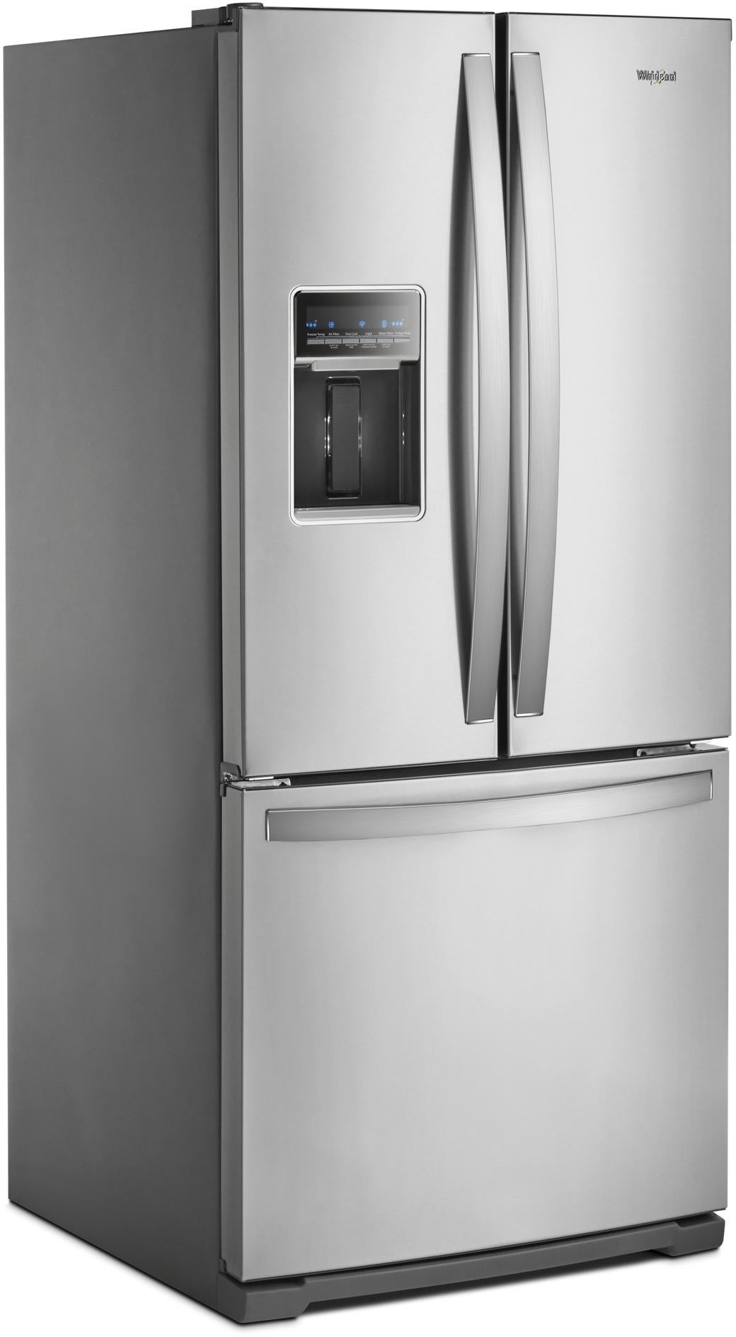 30 Inch, 20 Cu. ft. Freestanding French Door Refrigerator with External Water Dispenser: Stainless Steel - display_model