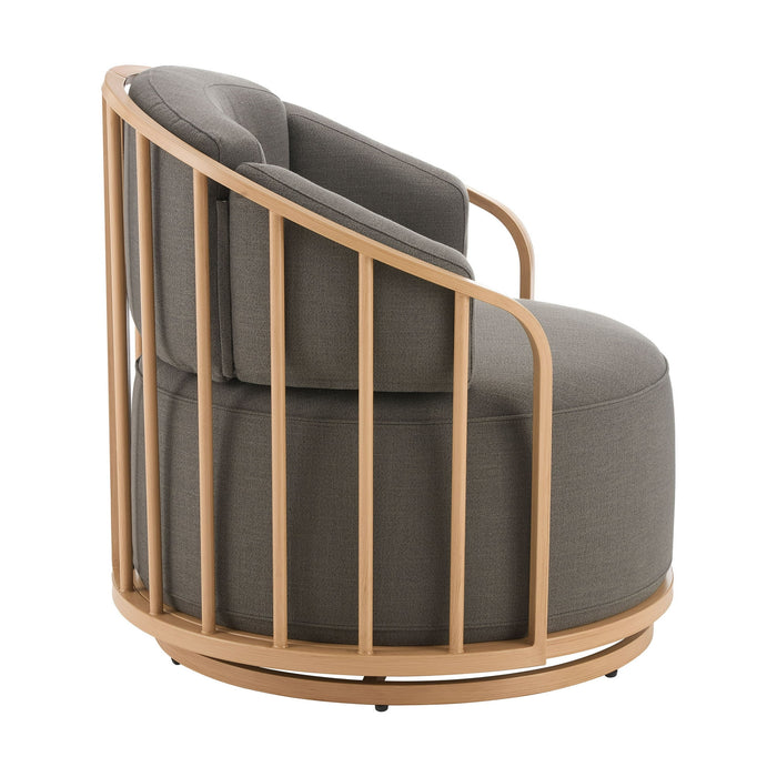 Better Homes & Gardens Lillian Swivel Birdcage Accent Chair, Charcoal Linen - new