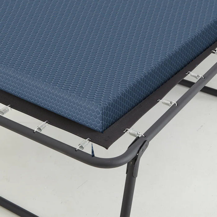 Boyd Sleep - Folding Guest Bed, Metal Frame with GelLux PU Mattress, Washable Removable Cover - Dark Blue - new