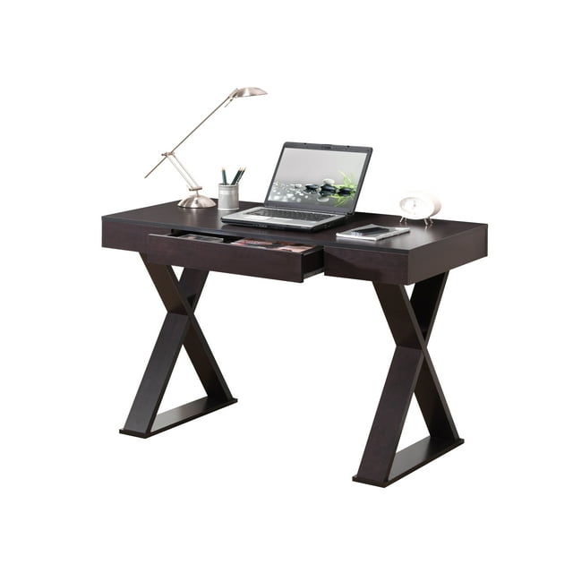 Techni Mobili Trendy Home Office Desk with Drawer, Espresso - display_model