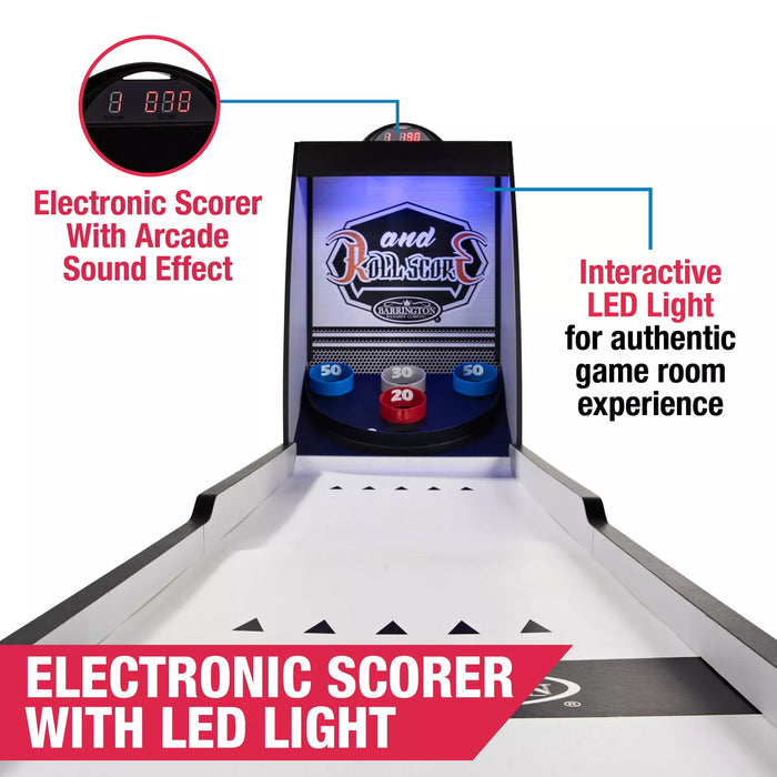 7 ft Roll and Score Game with 3 Balls, Arcade Sound Effects and LED Scorer, by MD Sports - open_box