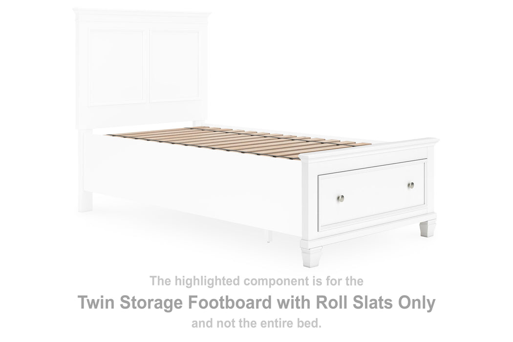 Fortman White Twin Storage FTBD w/Roll Slats