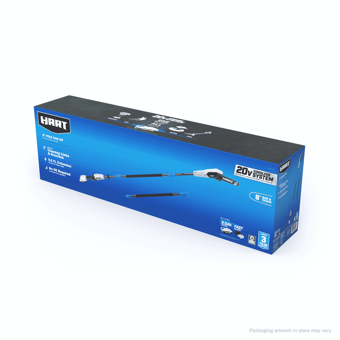 HART 20-Volt 8-Inch Pole Saw Kit, (1) 2.0 Ah Lithium Ion Battery - use_like_new