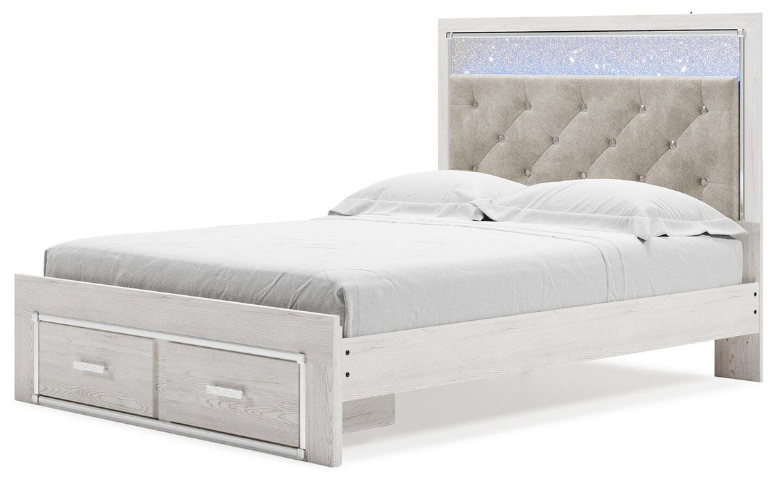 Altyra White Altyra Queen Upholstered Storage Bed