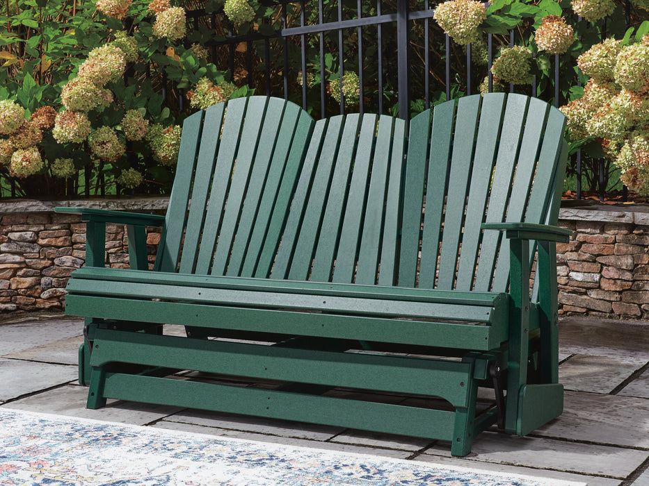 Hyland Wave Green Loveseat Glider