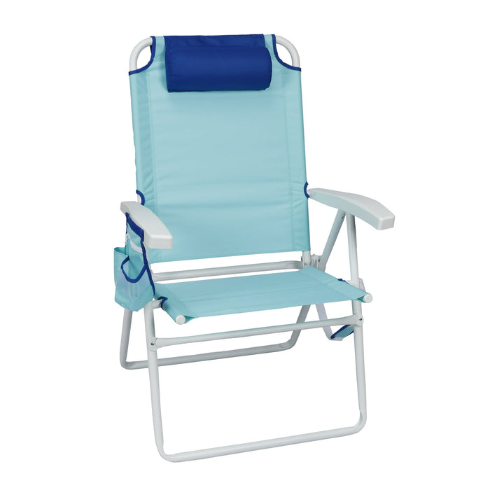 Mainstays Reclining 4-Position Oversized Beach Chair, Teal Blue - open_box