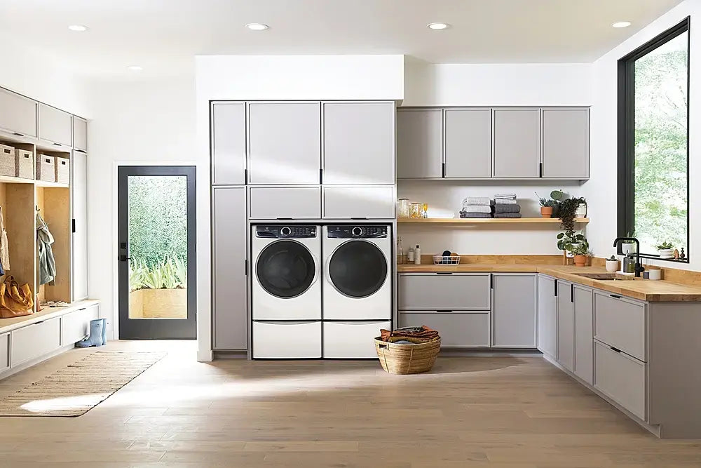 Electrolux - 8.0 Cu. Ft. Stackable Electric Dryer with Steam and Balanced Dry - White - display_model