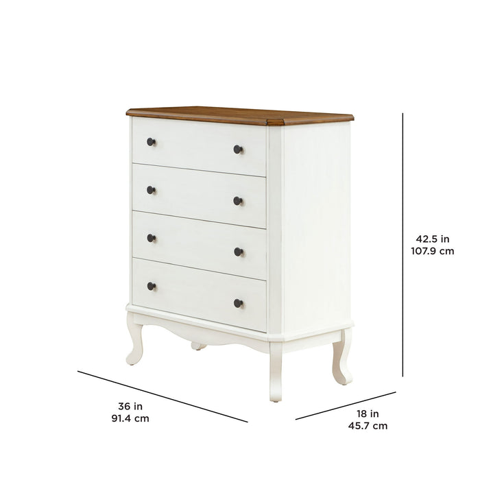 The Pioneer Woman 4-Drawer Dresser Made With Solid Wood Frame, White - display_model