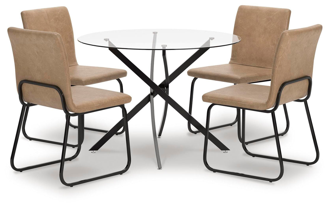 Pharwynn Black Pharwynn Dining Table and 4 Chairs