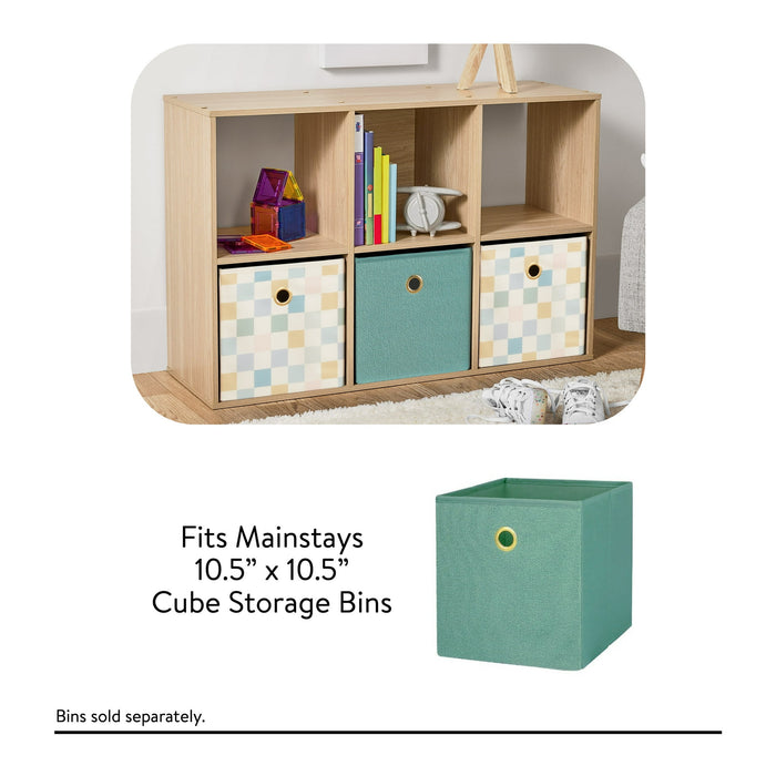 Mainstays 11 6-Cube Storage Organizer, Spring Pine - new