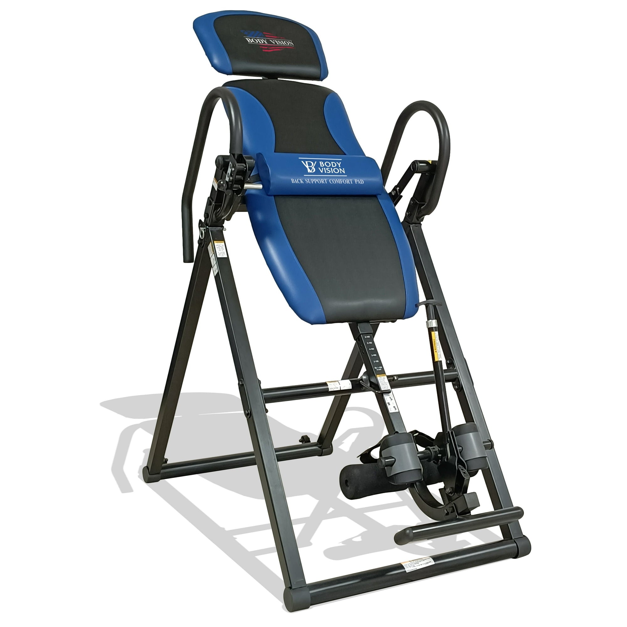 Body Vision IT 9690B Deluxe Heavy Duty Therapeutic Inversion Table 300lb Weight Capacity, Blue - open_box