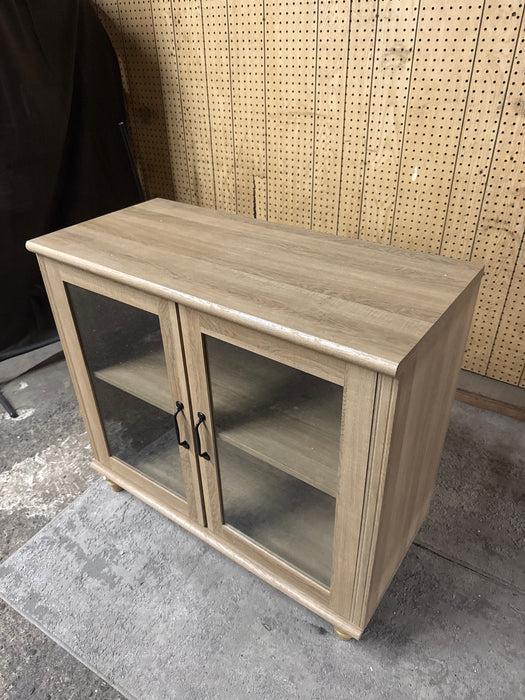 WAMAPT Sideboard Buffet Cabinets with Glass Door and Adjustable Shelf, Oak 34 inch - new