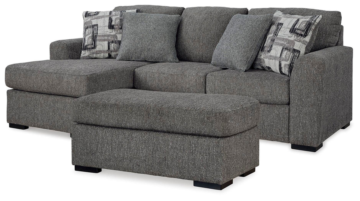 Gardiner Pewter Gardiner Sofa Chaise with Ottoman