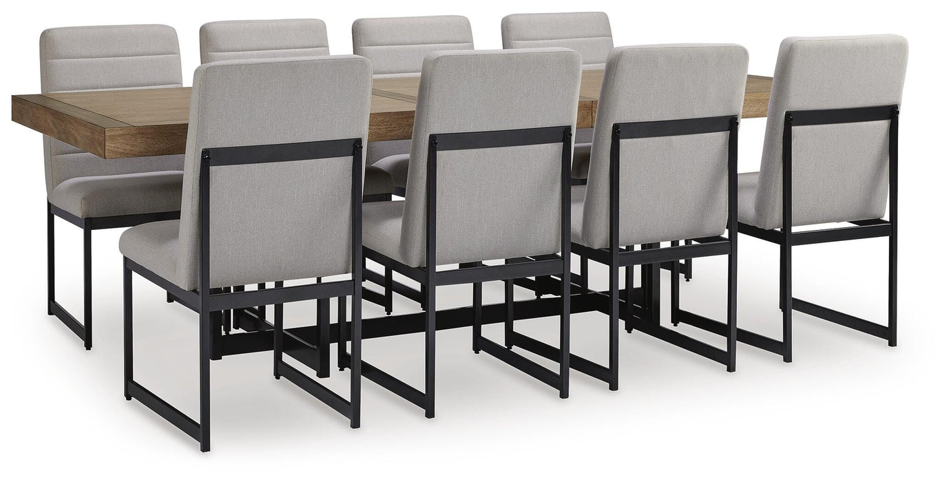 Tomtyn Light Brown Tomtyn Dining Table and 8 Chairs