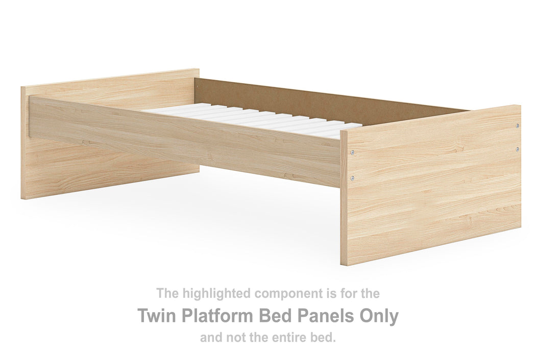 Onita Natural Twin Platform Bed Panels