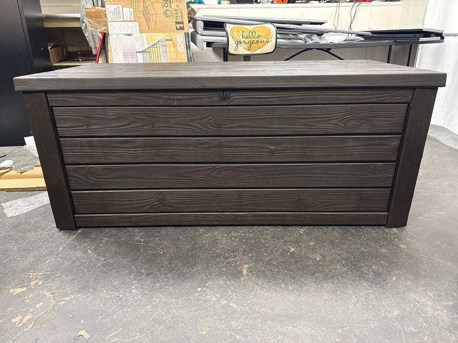 Keter Westwood Outdoor 150 Gal Deck Storage Box for Tools, Brown - new