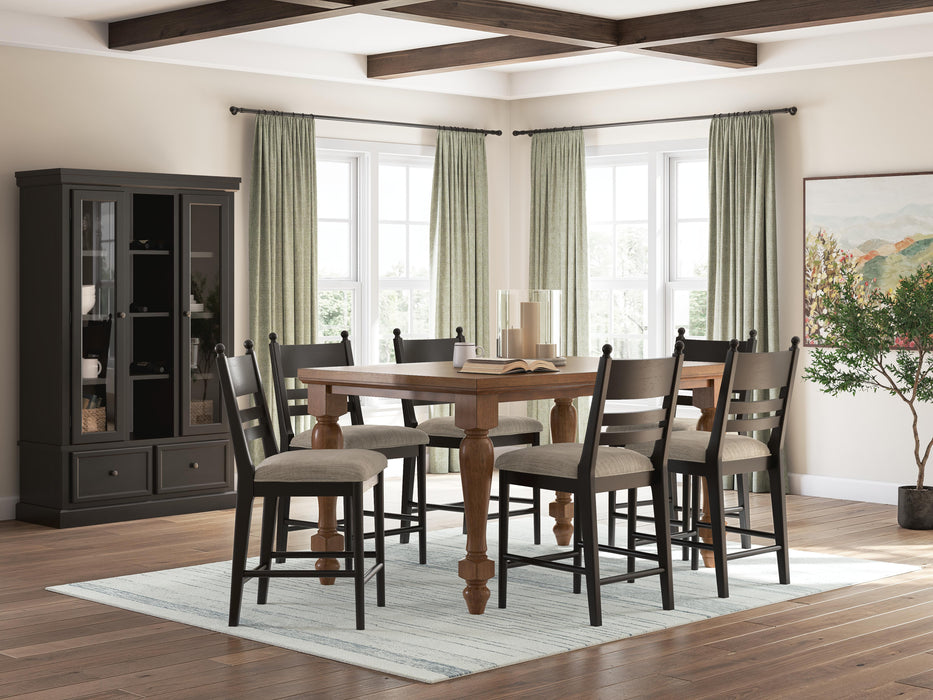 Chadworth Brown Chadworth Counter Height Dining Table and 6 Barstools