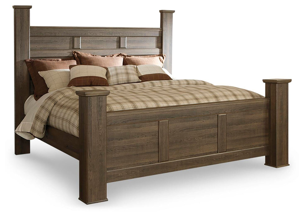 Juararo Dark Brown Juararo King Poster Bed