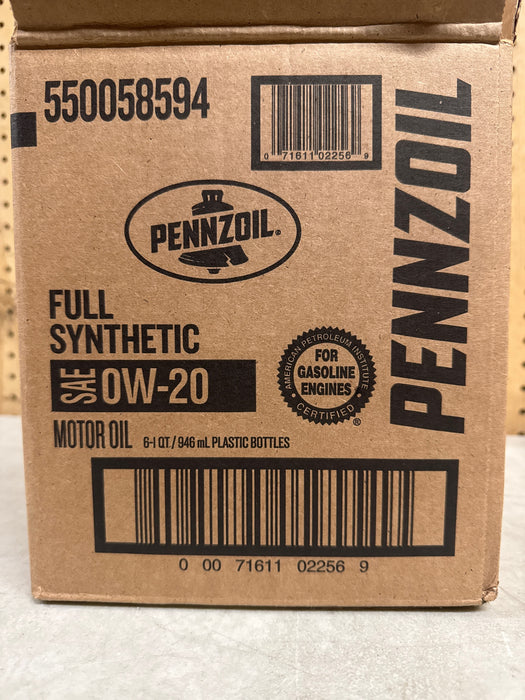 Pennzoil Platinum Full Synthetic 0W-20 Motor Oil, 5 Quart-Pack of 6 - open_box