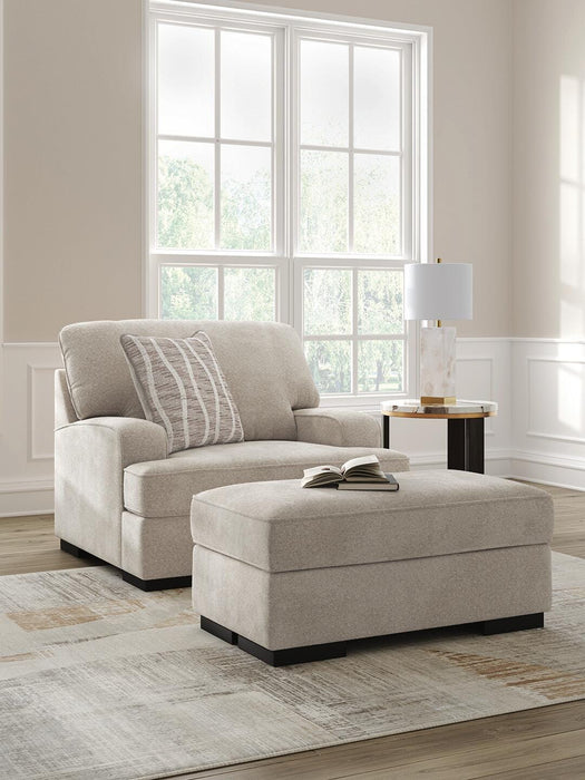 High Profile Taupe High Profile Chair and Ottoman