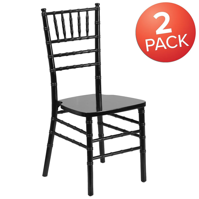 Flash Furniture 2 Pack HERCULES Series Black Wood Chiavari Chair - new