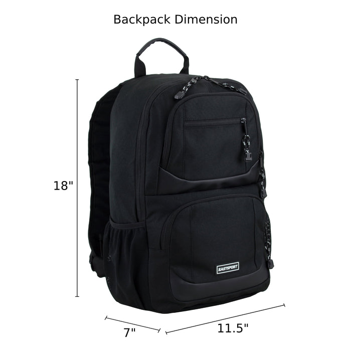 Eastsport Unisex Commuter Tech Backpack, Black - open_box