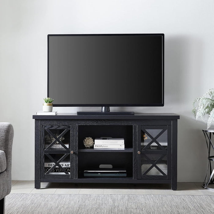 Henn&Hart Rectangular TV Stand for TV's up to 55" in Black, TV Stands for the Living Room - new