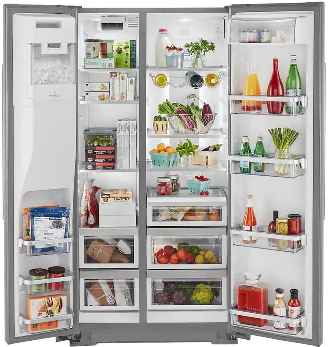 KitchenAid - 22.6 Cu. Ft. Side-by-Side Counter-Depth Refrigerator - Stainless Steel - display_model