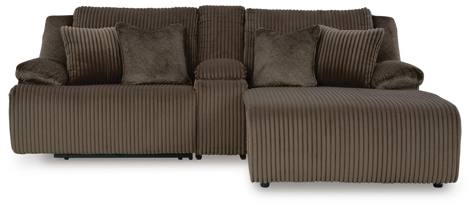 Top Tier Chocolate Top Tier 3-Piece Reclining Sectional Sofa with Chaise