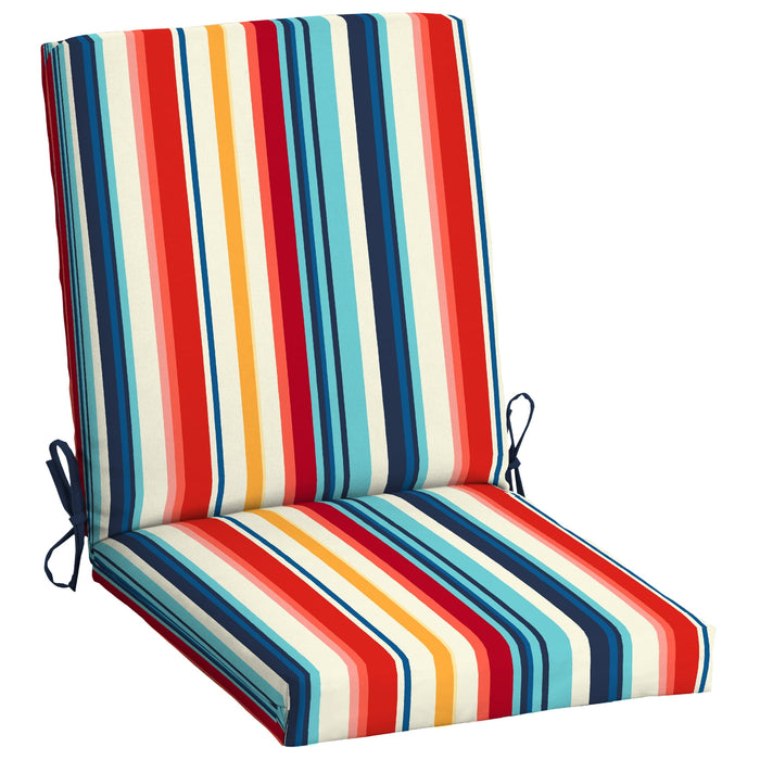 Mainstays 37" L x 19.5" W Modern Multi Stripe 1 Piece Rectangle Outdoor Chair Cushion - new