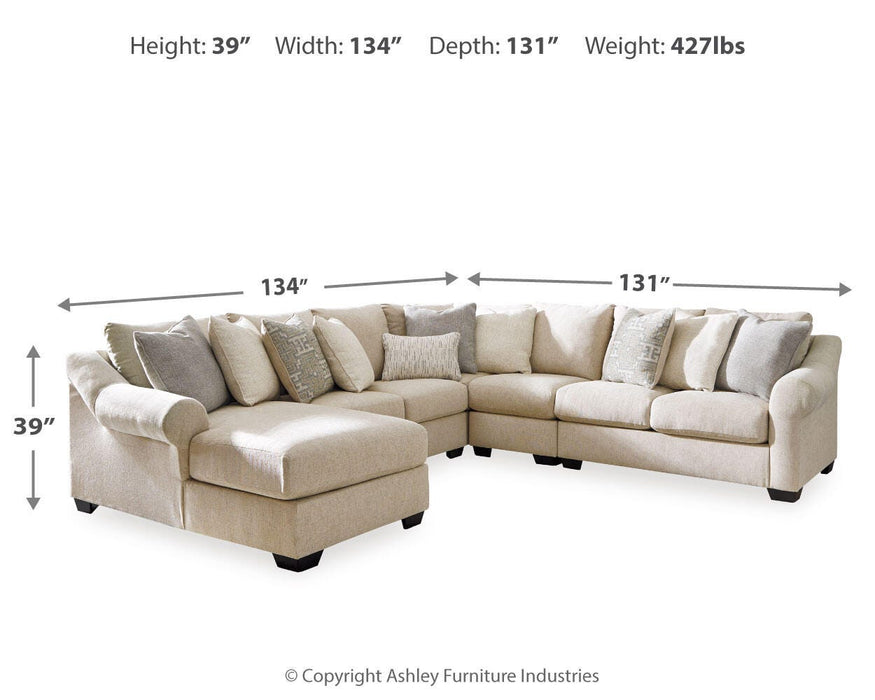 Carnaby Linen Carnaby 5-Piece Sectional with Chaise