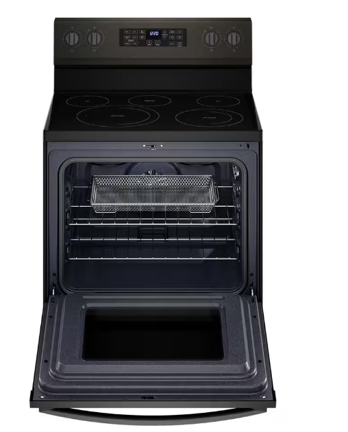 Whirlpool 30 in. 5.3 cu. ft. 5 Burner Element Electric Range in Black Stainless Steel - display_model