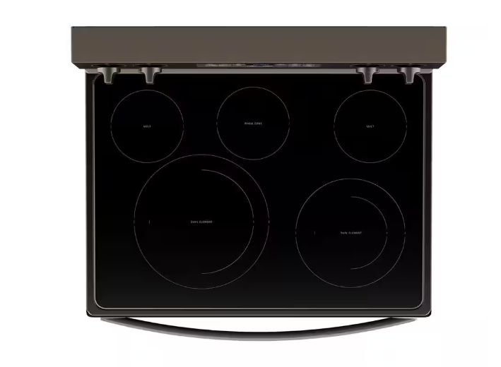 Whirlpool 30 in. 5.3 cu. ft. 5 Burner Element Electric Range in Black Stainless Steel - display_model