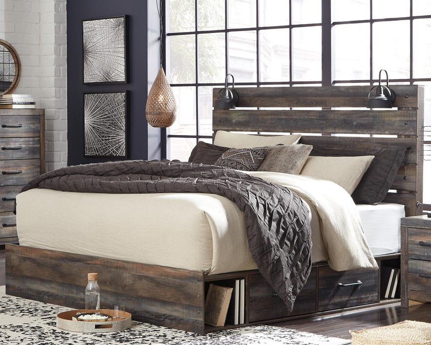 Drystan Multi Drystan King Panel Bed with 2 Storage Drawers