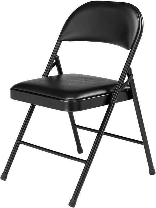 Global Industrial Steel Frame Folding Chair, Padded Vinyl Seat and Back - new