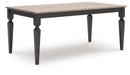 Plazaton Grayish Brown/Black Rectangular Dining Room Table