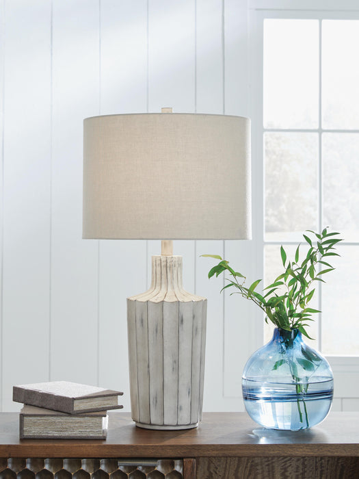 Imre Distressed Brown Poly Table Lamp (1/CN)