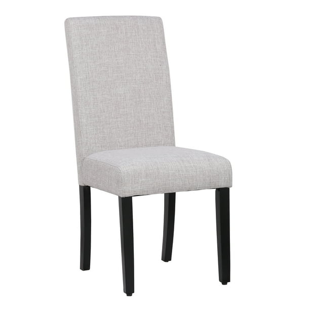 Polytrends Grandview Upholstered Linen Fabric Dining Chair (Set of 2) Light Gray Modern & Contemporary, Traditional - new