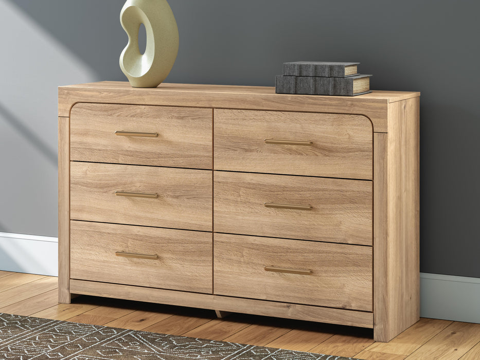 Hollymount Tan Six Drawer Dresser