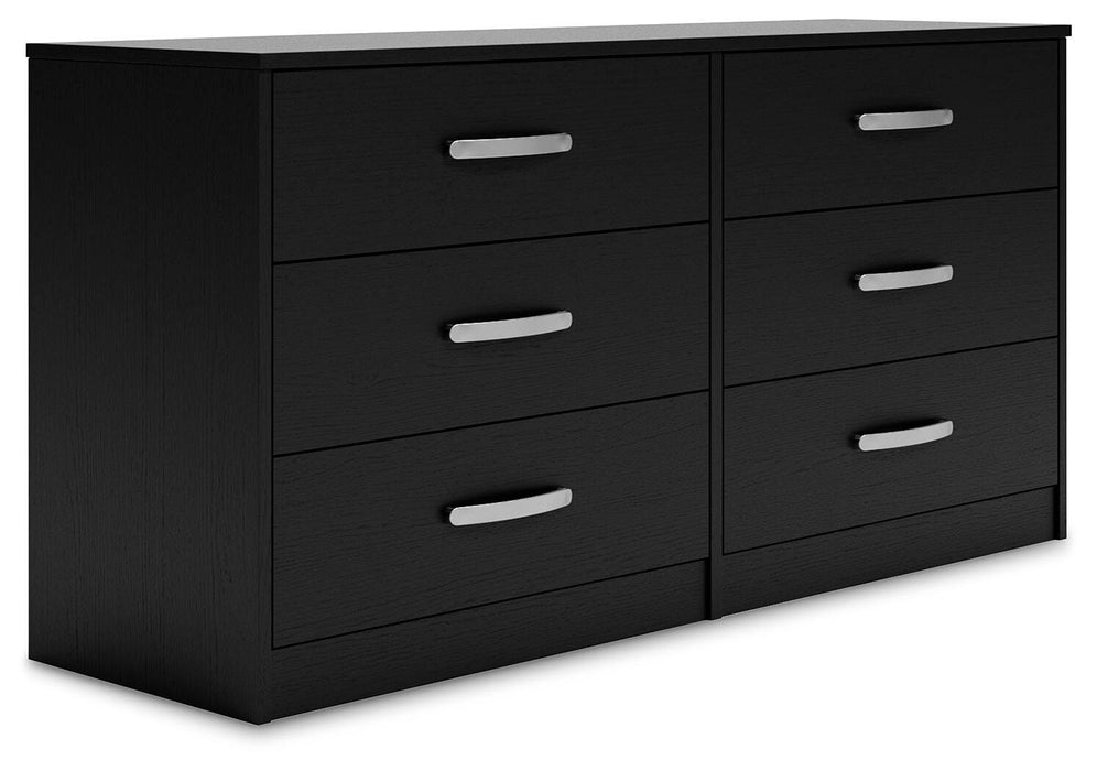 Finch Black Six Drawer Dresser