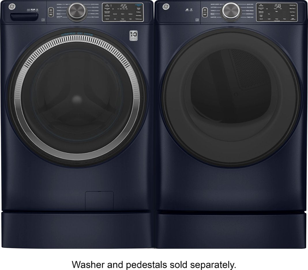 GE - 7.8 Cu. Ft. Smart Electric Dryer with Sanitize Cycle - Sapphire Blue - display_model