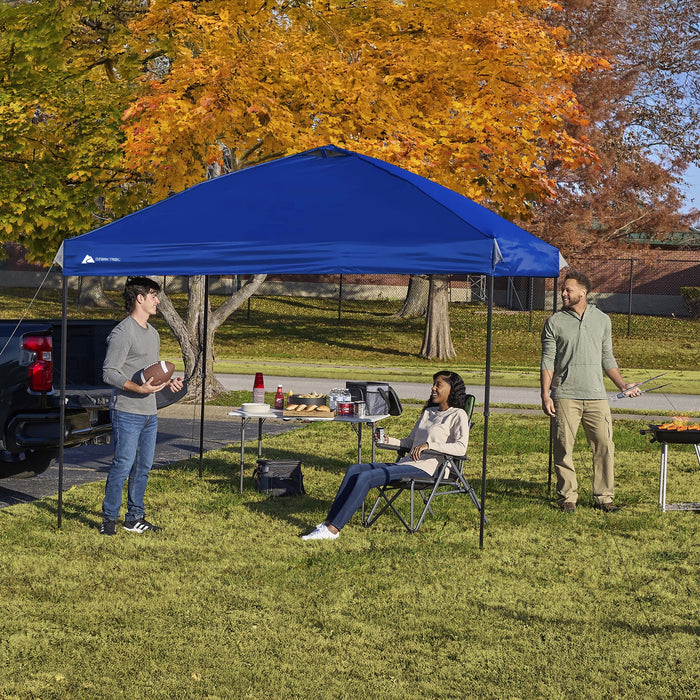 Ozark Trail 10x10 Instant Pop Up Canopy Tent with Simple Push Setup – Straight Leg Pop-Up Tent for Tailgating, Camping & Events, Blue - new