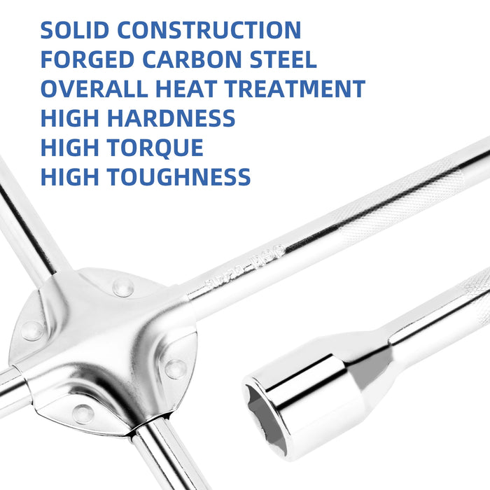 Deli Automotive 18-inch Lug Wrench,Universal Heavy Duty Non-Slip 4-Way Cross Tire Wrench,High Quality Alloy Steel - new