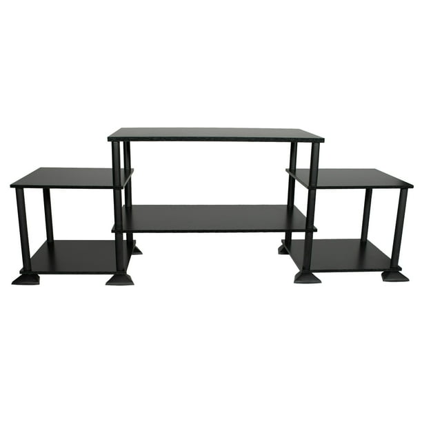 Mainstays No Tools TV Stand for TVs up to 40", True Black Oak Finish - open_box