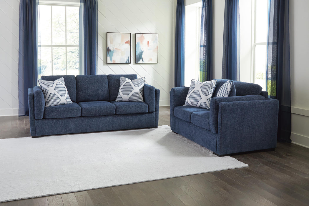 Evansley Navy Evansley Sofa and Loveseat