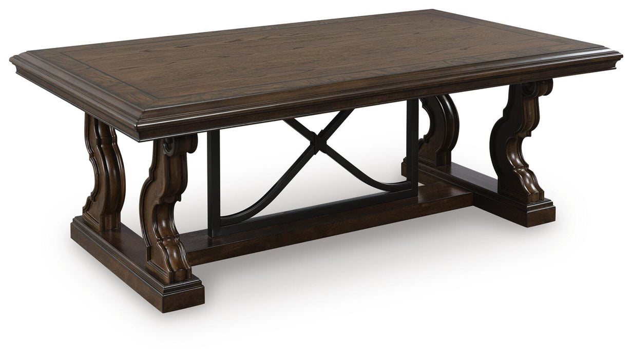 Maylee Dark Brown Rectangular Cocktail Table