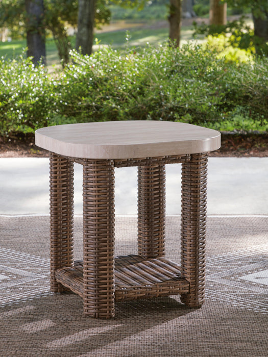 Angel Island Beige/Brown Square End Table