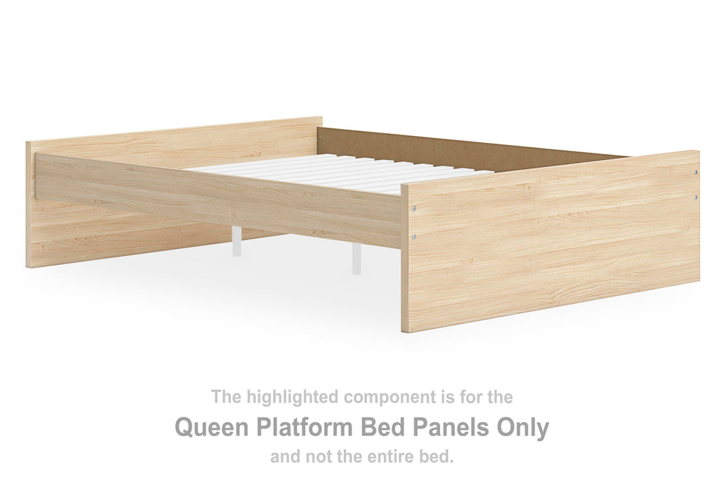 Onita Natural Queen Platform Bed Panels